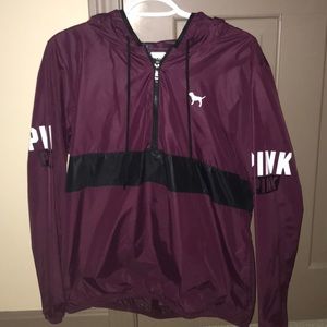 half-zip rain jacket from pink